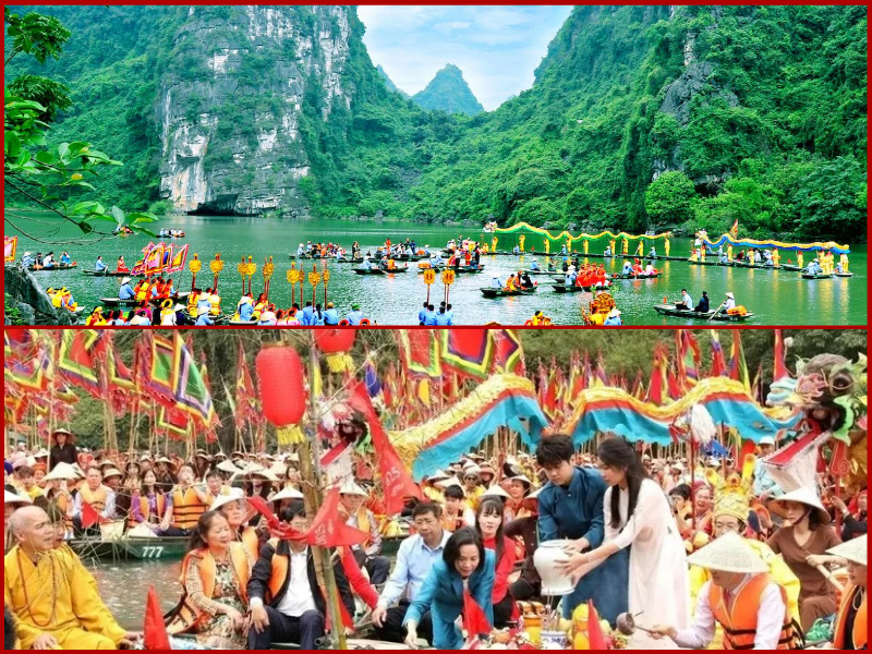 The Tràng An Festival in Ninh Bình honors King Đinh Tiên Hoàng with solemn rituals, dragon and water processions, and vibrant cultural performances across the UNESCO World Heritage landscape.